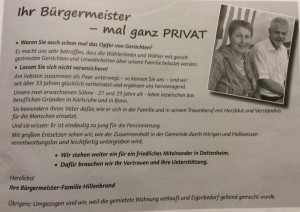 Artikel von Bürgermeister Hillenbrand.